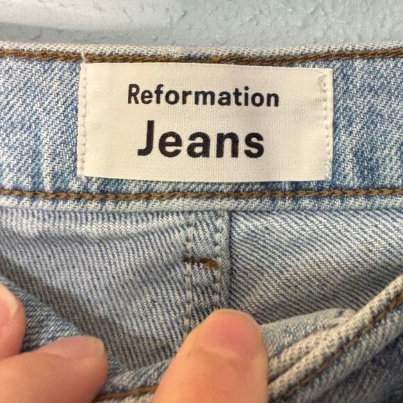 Reformation Serena Jeans High Rise Skinny Distressed Montego Wash 27 - Picture 6 of 8